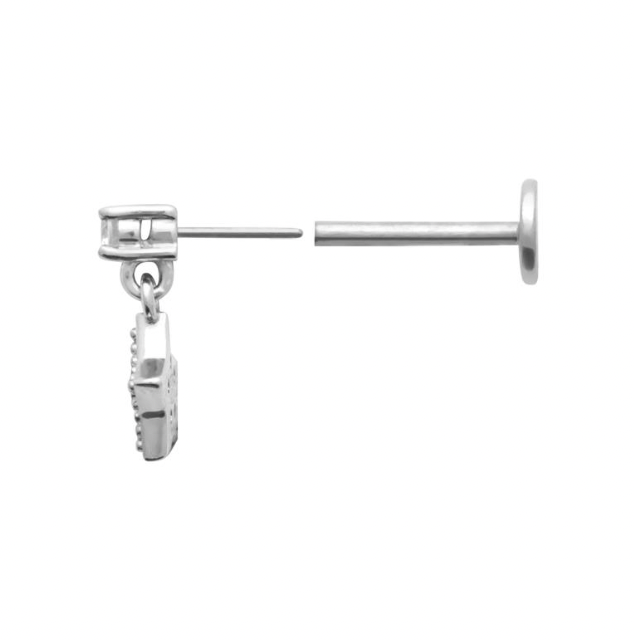 tige du piercing étoile discret pour oreille