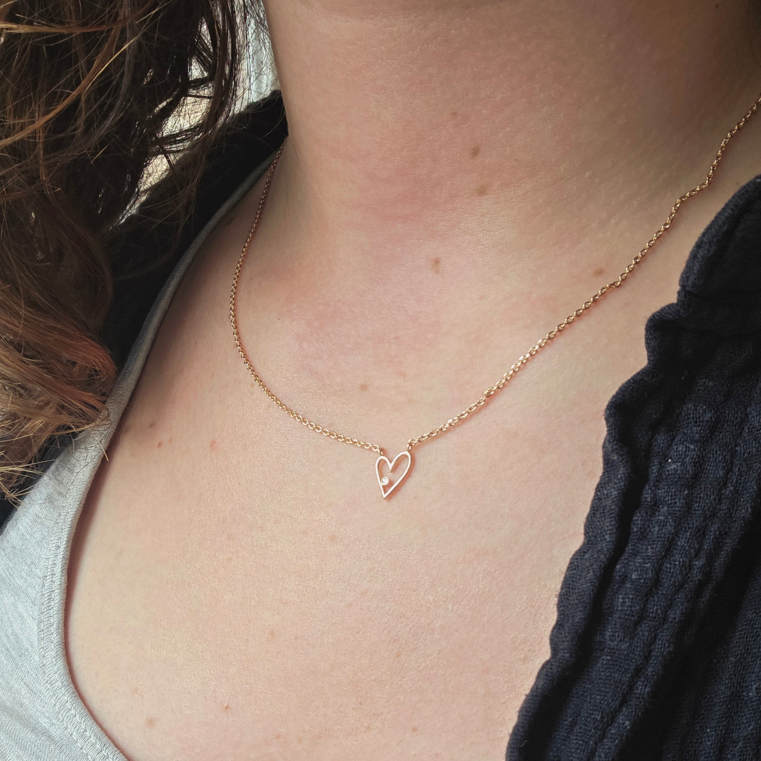 Collier cœur minimaliste