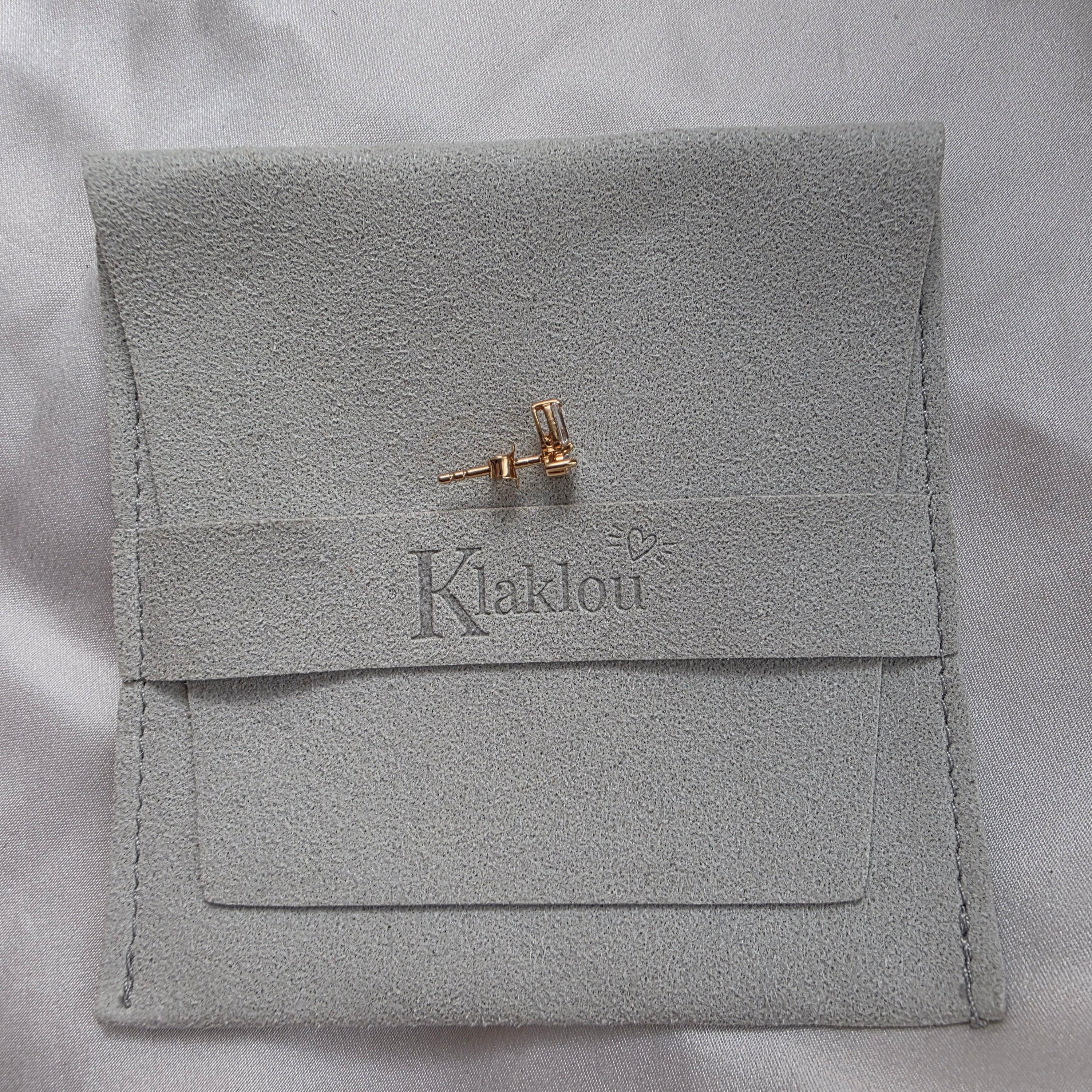 Puce d’oreille Andy en plaqué or avec pierres rectangulaires