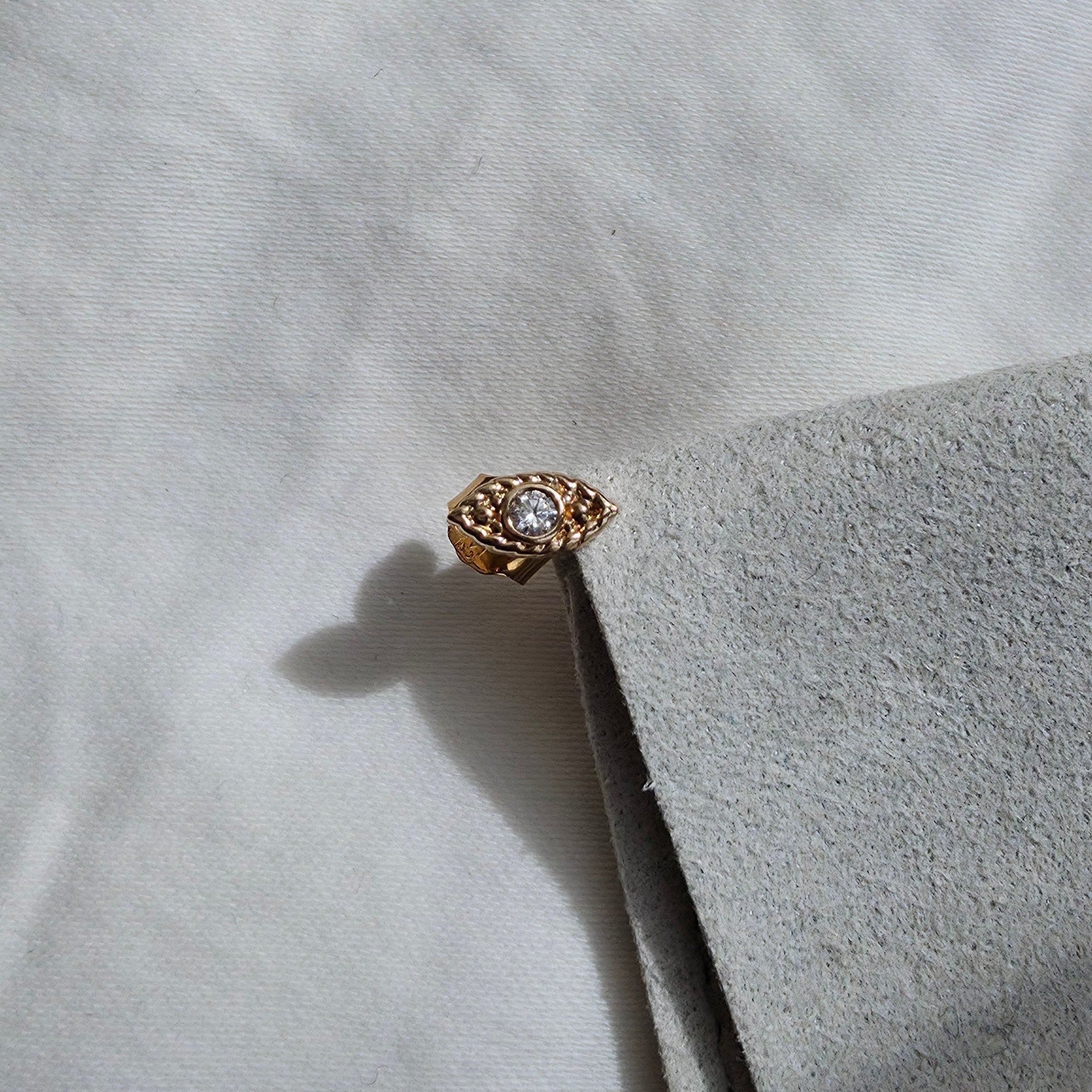 Boucle d’oreille fine symbole œil or