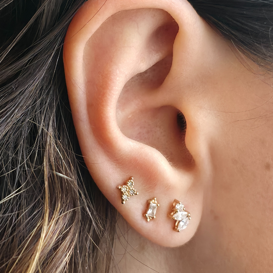 Pikla – puce d’oreille losange en plaqué or